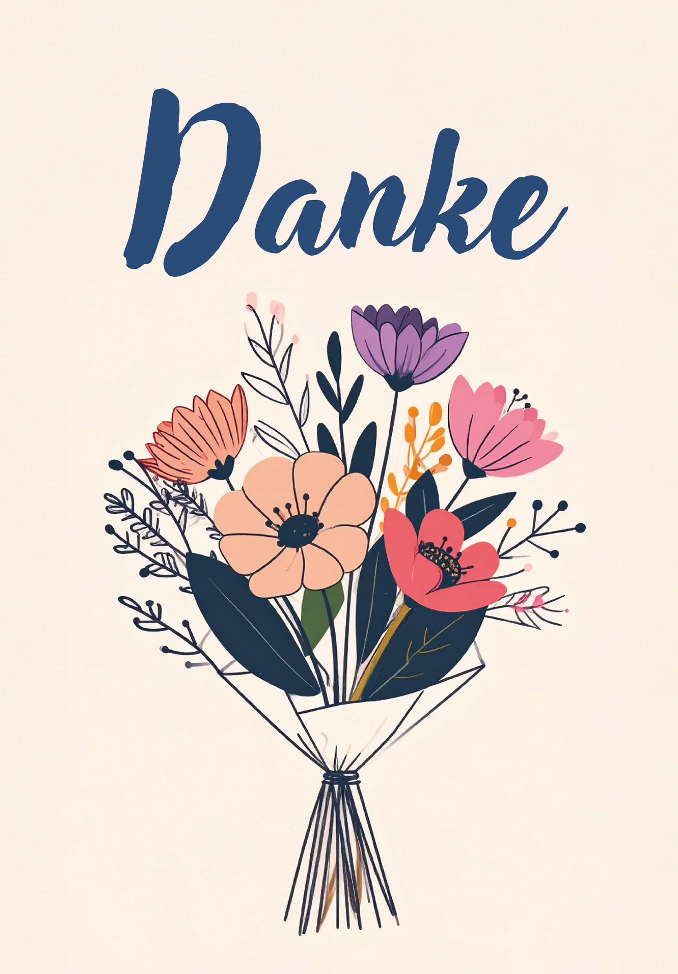 Danke - Blumenstrauß Beige - Image 2
