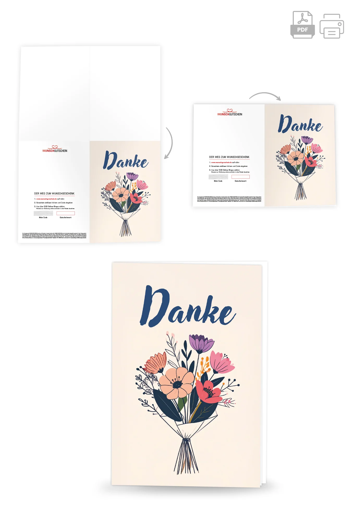 Danke - Blumenstrauß Beige - Image 4
