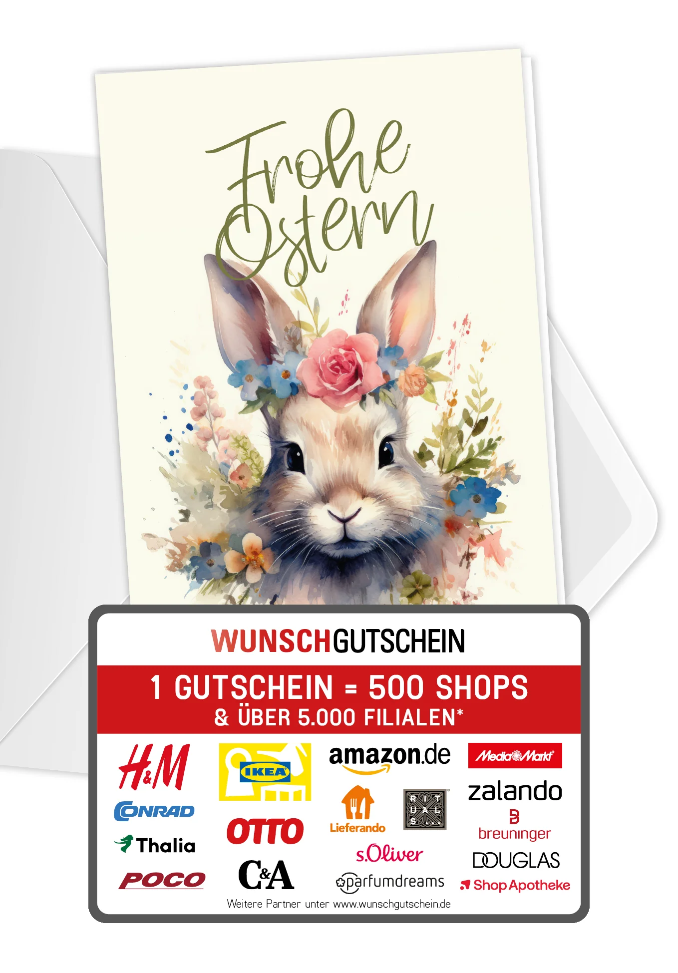 Frohe Ostern - Hase Blumen
