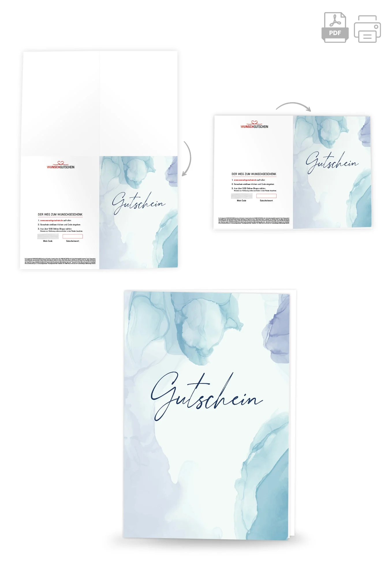 Gutschein - Aquarell Blau PDF - Image 4